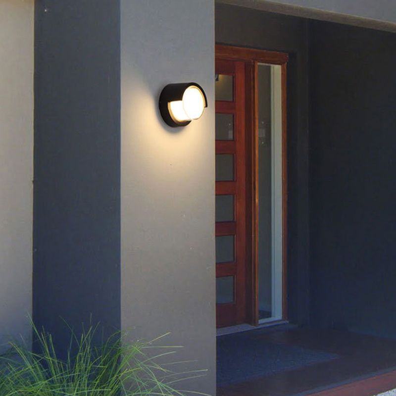 Geometrische Form Metallwandbeleuchtung moderner Stil 1 Lichtwandmontierte Beleuchtung in Schwarz