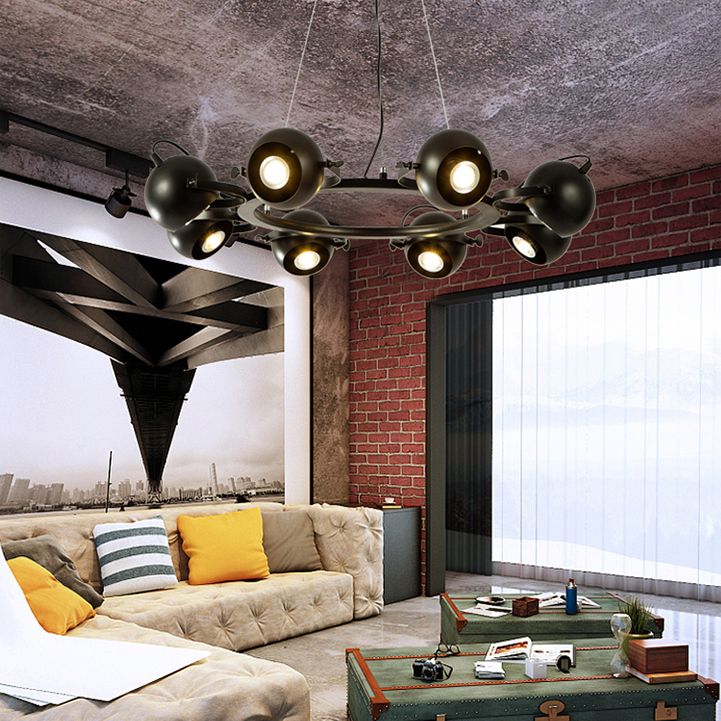 Assayements d'éclairage rond Postmodern Chandelier pour salle à manger du salon