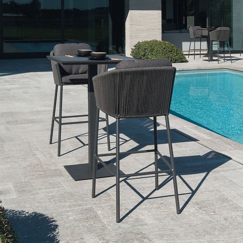 Matte Finish Stone Top Bar Table Set 1/3 Pcs Modern Style Bar Set