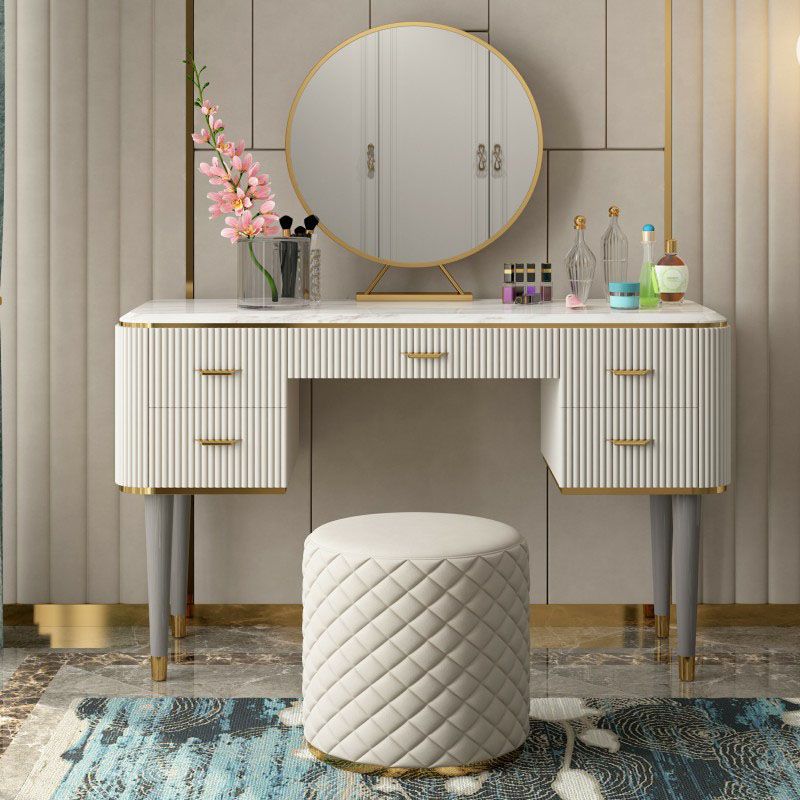 Contemporary Makeup Vanity Set 5-Drawers Vanity Dressing Table Set