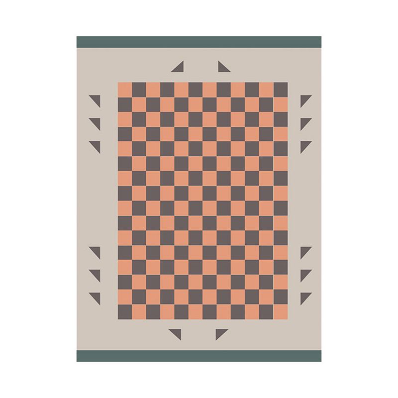 Artistic Modern Rug Pink Check Rug Non-Slip Backing Rug for Living Room