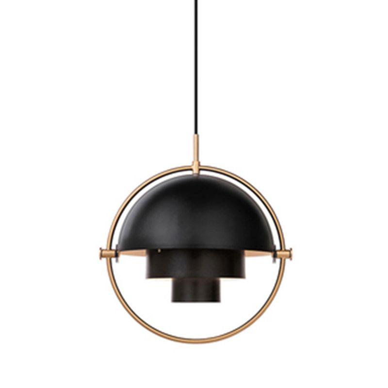 Contemporary Shaded Hanging Light Fixture Metal Living Room Ceiling Pendant Light