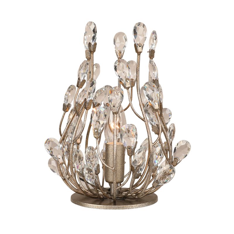 Iluminación de la mesa de la vid de oro/plata iluminación vintage de cristal facetado lámpara nocturna de hotel individual