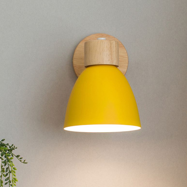 Armed  Wall Light Sconce Macaron Style Metal 1 Light Sconces