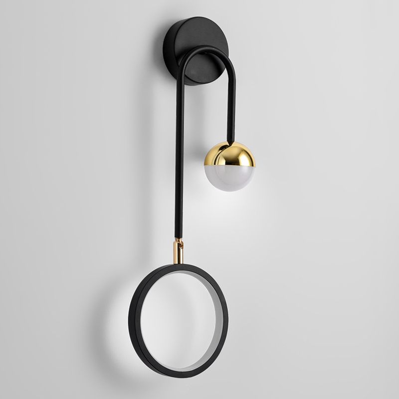 Contemporary LED Wall Light Black Metal Lighting for Living Room