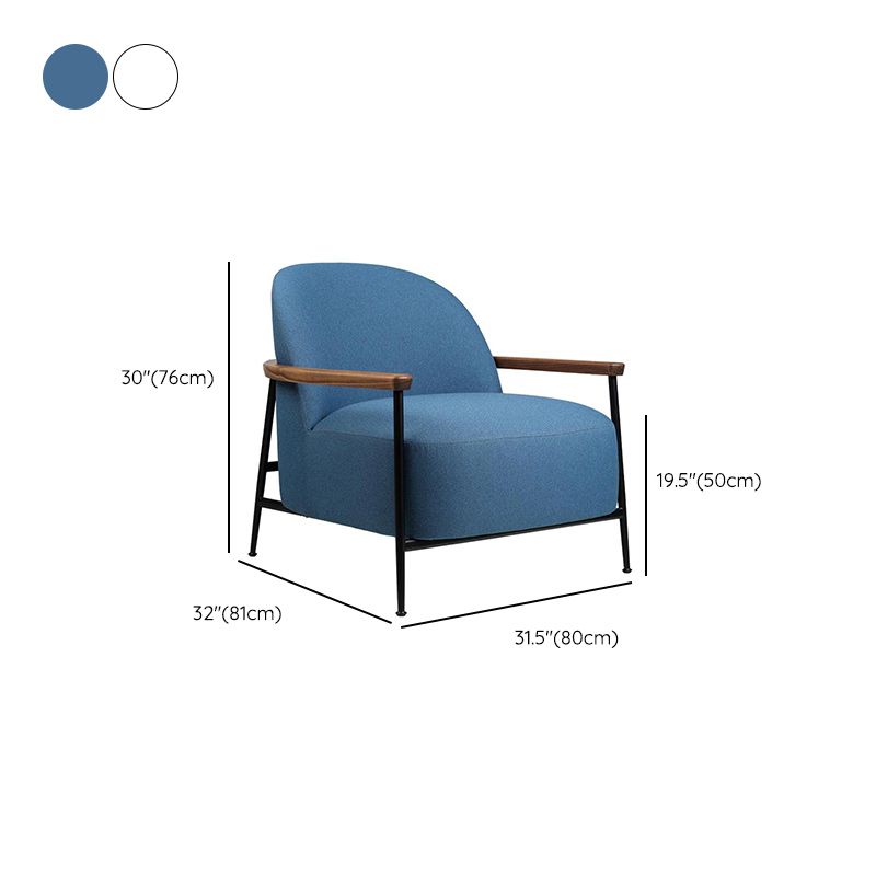 Scandinavian Arm Chair Solid Color Living Room Cushion Back Square Arms Armchair
