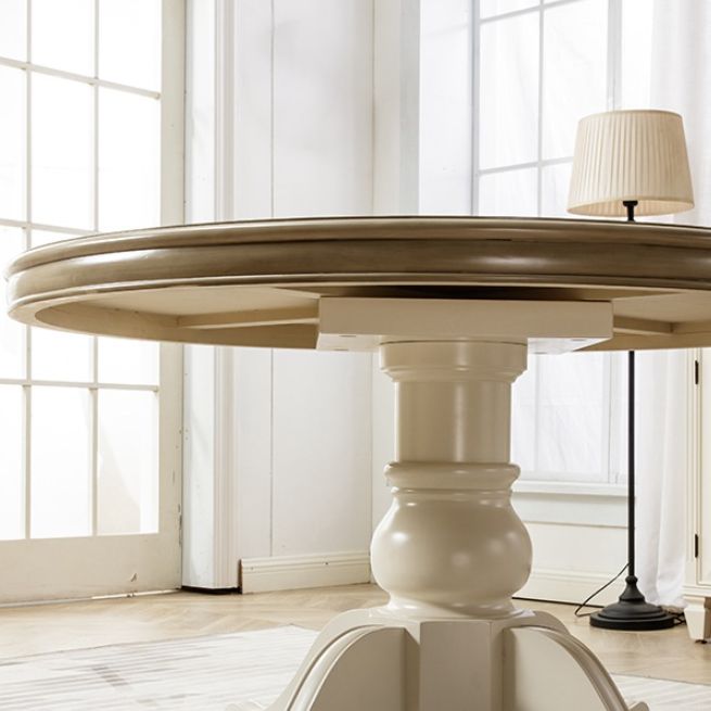 Solid Wood Round Dining Room Table Contemporary Dinner Room Kitchen Table