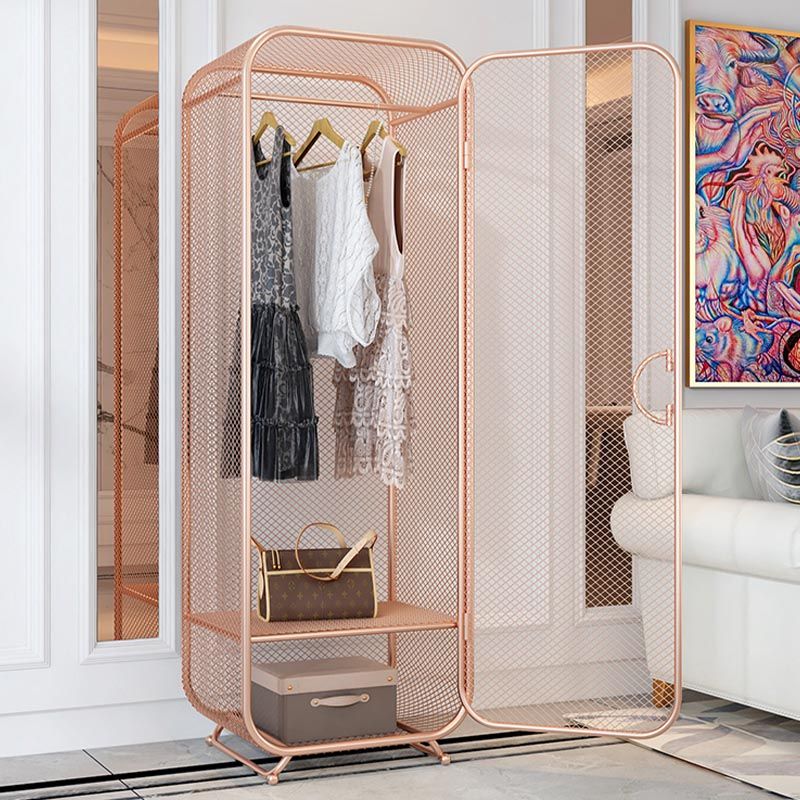 Metal Wardrobe Industrial Style Bedroom Rectangular Wardrobe Closet