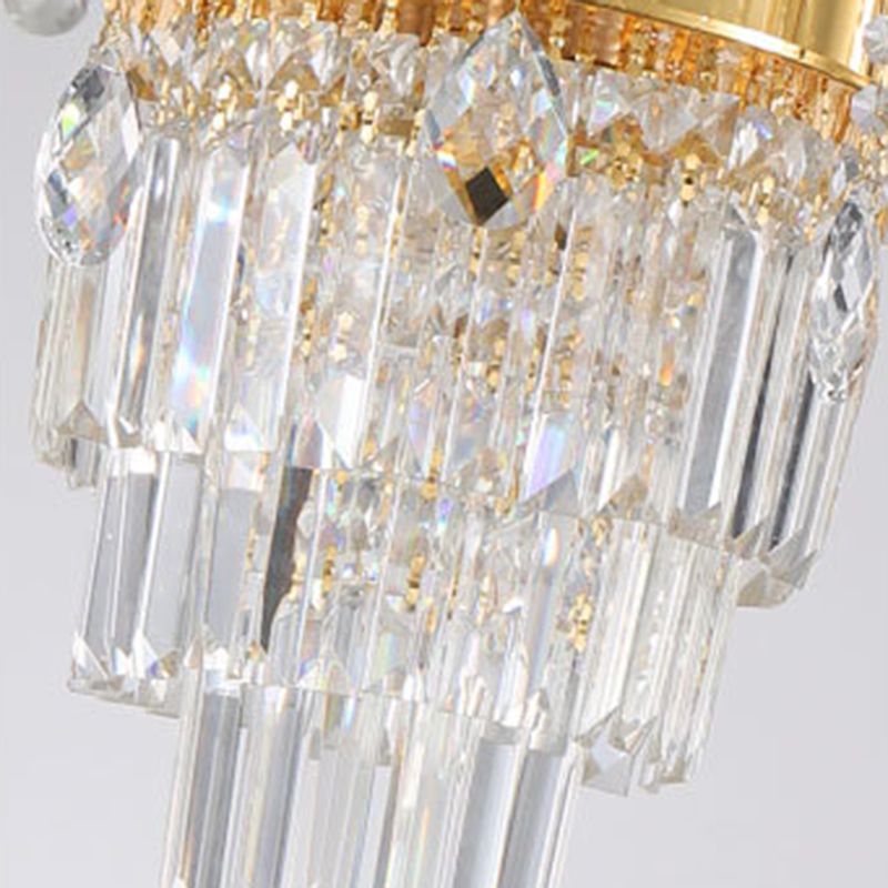 Candle Living Room Chandelier Lighting Traditional Clear Crystal 6 Lights Chrome/Gold Hanging Lamp