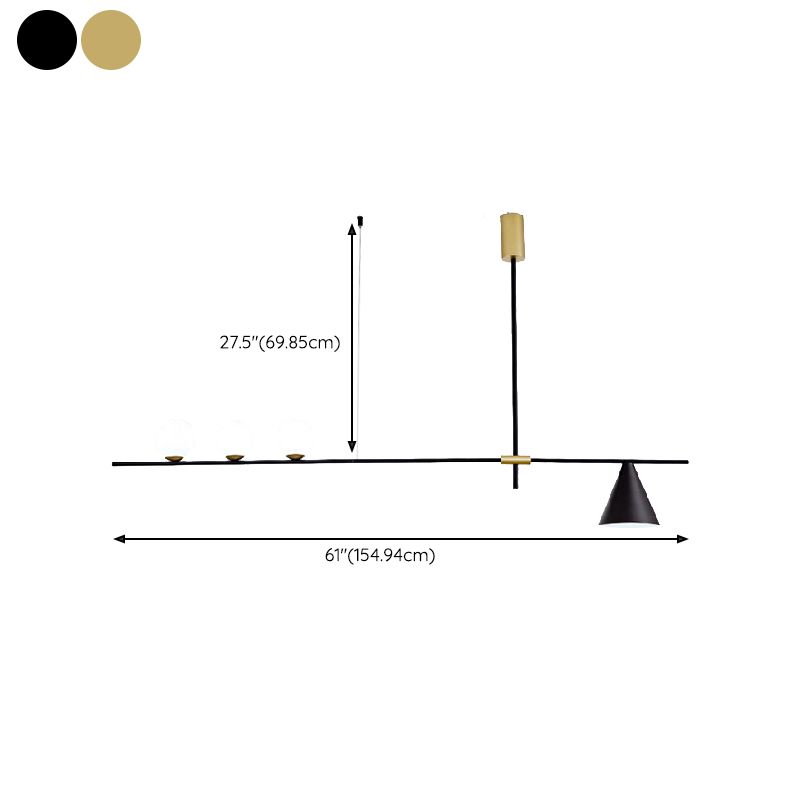 3/4/5-Light Modern Golden Ceiling Light Metal Unique Shaded Kitchen Island Lighting