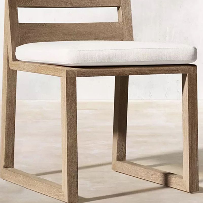 Modern Dining Side Chairs Solid Wood Natural RemovableUV Protective Finish Cushion