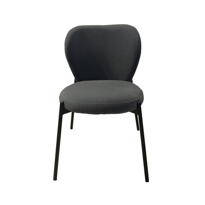 Scandinavian Style Dining Fabric Side Chair Solid Back Armless Chair for Home Use