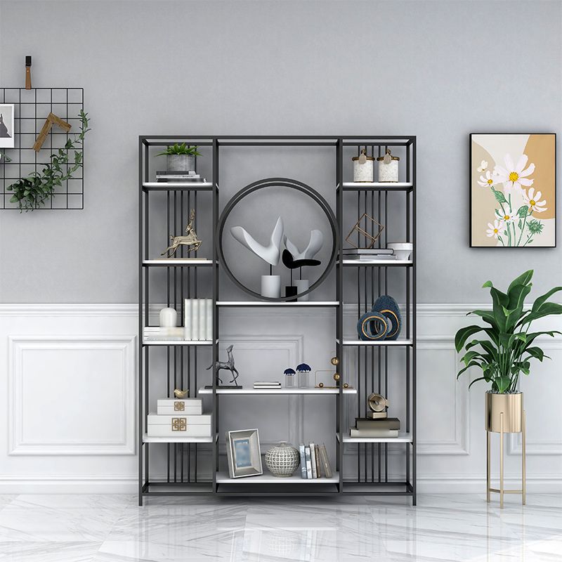 Glam Style Metal Bookshelf Etagere Open Shelf Bookcase for Home
