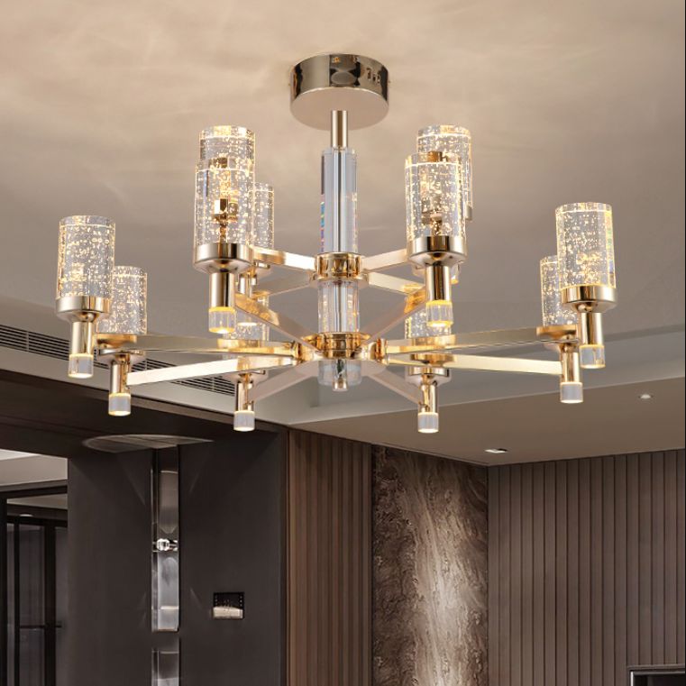 Crystal Contemporary Hanging Light Fixtures Sputnik Ceiling Light for Living Room