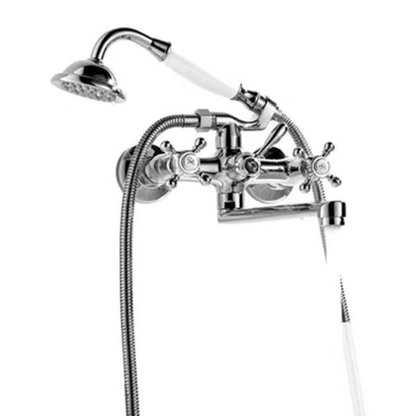 Wall Mounted Bathroom Faucet Metal Swivel Bathroom Faucet with Hand Shower