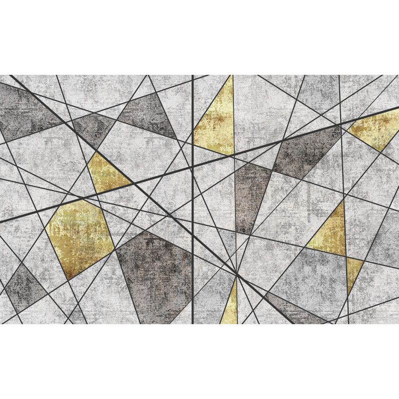 Modern Bedroom Rug Multi Color Abstract Print Area Rug Synthetics Anti-Slip Backing Machine Washable Carpet