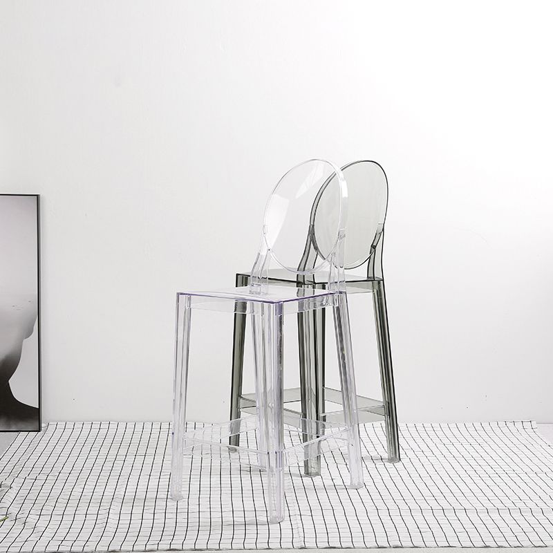 26-inch Height Barstool Modern Indoor Transparent Plastic Bar Stool
