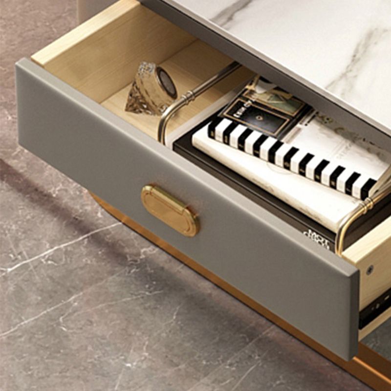 Glam Coffee Table Set Frame Square 2-Piece Coffee Cocktail Table