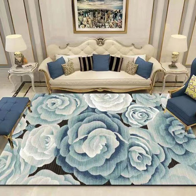 Modern bloemen Patroon Tapijten Polyester binnen Tapijt niet-slip achterste ruggebied Tapijt voor woonkamer