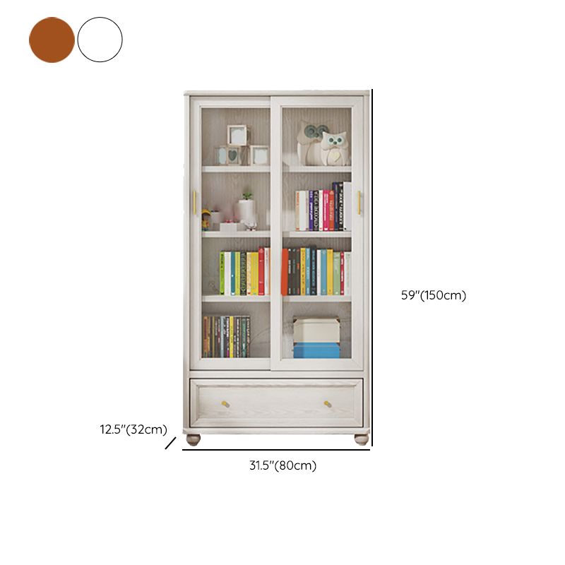 Glam Style Closed Back Bookshelf Standard Wooden Bookcase for Study Room