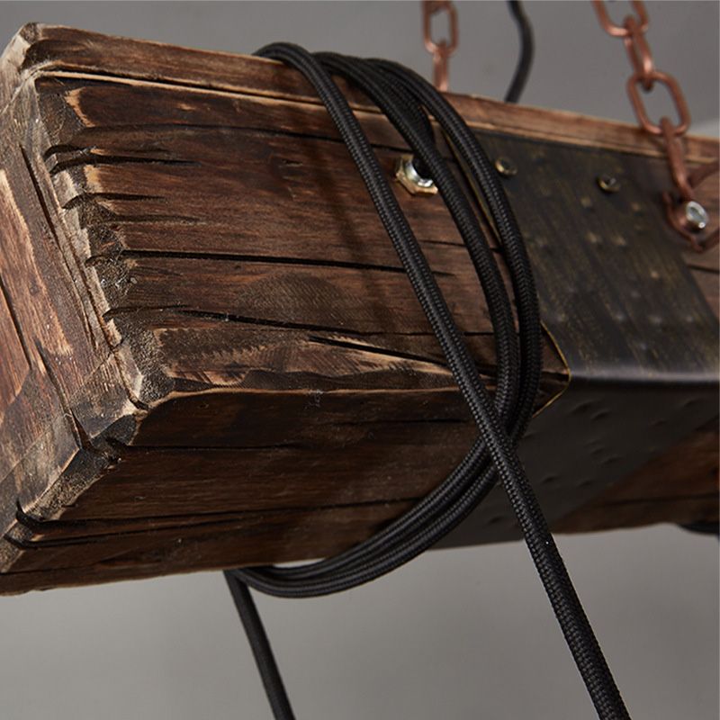 Lampadina nuda grande cucina a ciondolo luci a ciondolo in legno in stile industriale Isola luce per caffetteria