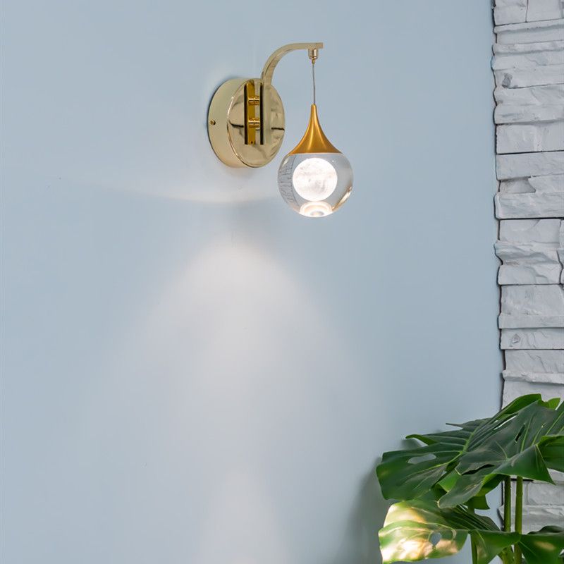 1-Light Geometric Wall Lamps Modern Style Crystal LED Light Fixture