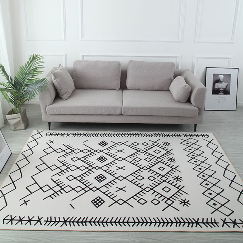 Decoratief rhombus-patroon Tapijt veelkleurig Indonesisch tapijtenpolyester machine wasbare vlekbestendige antislip tapijt voor kamer