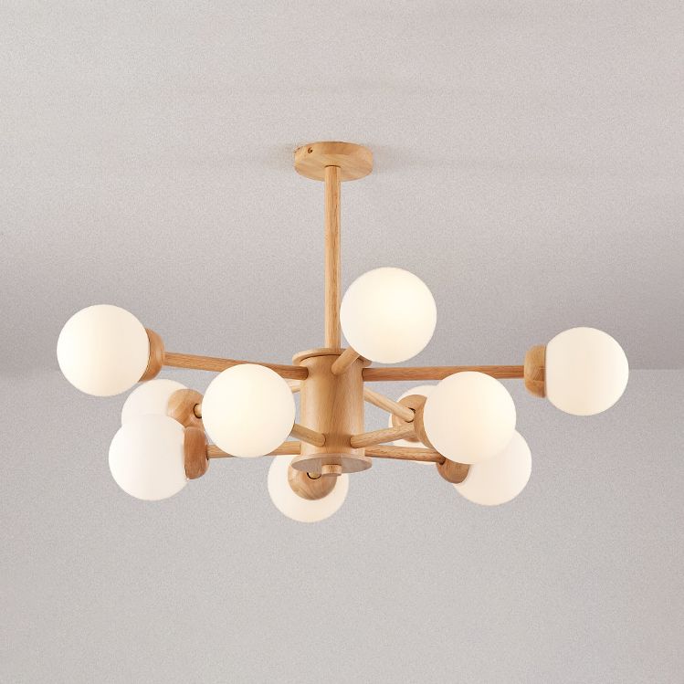 Hölzerne Kronleuchterdecke hängende Leuchte mit einstellbarem Federdraht
