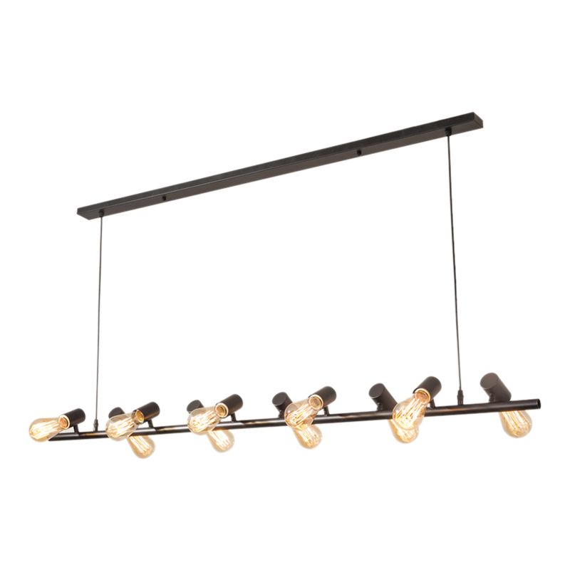 Industrial Style Iron Hanging Lamp Black Island Light Fixture for Dining Table