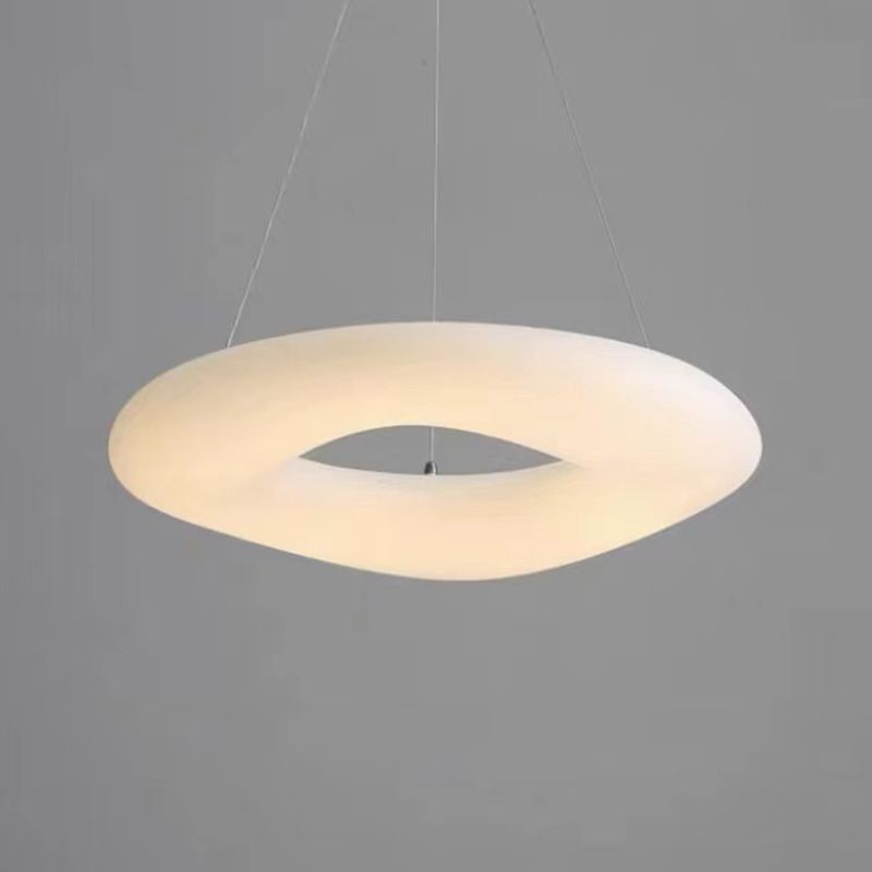 White LED Hanging Lamp Modern Style Plastic Chandelier Pendant Light for Bedroom
