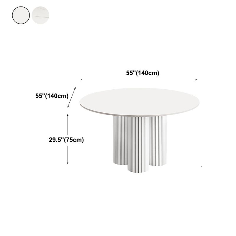 Round Standard Height Dining Table Modern White Wood Dining Site Table