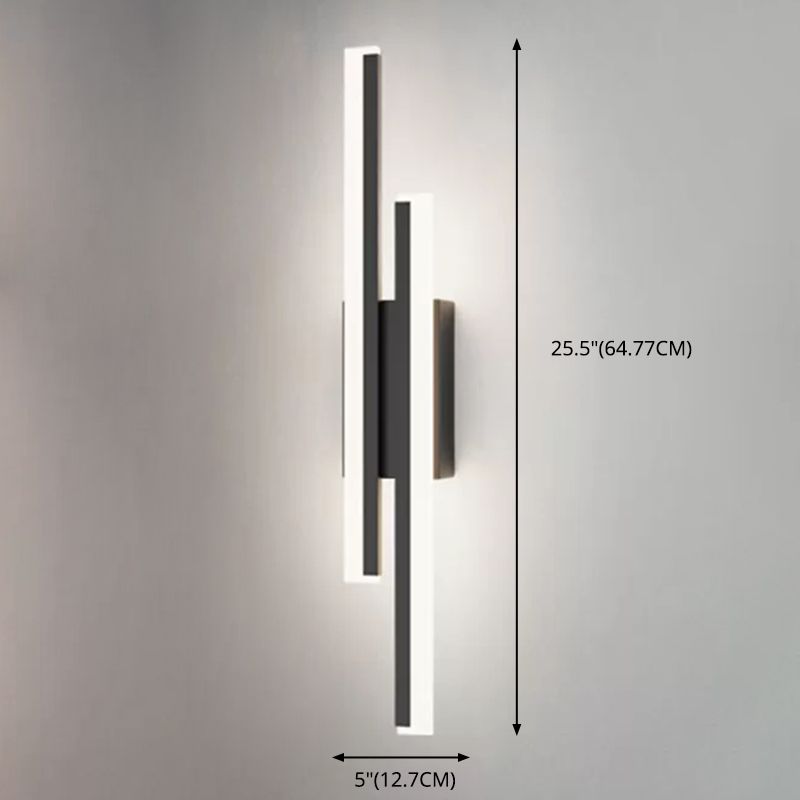 2-Lights Linear Wall Sconce Nordic Minimalist Style Aluminum Sconce Wall Light
