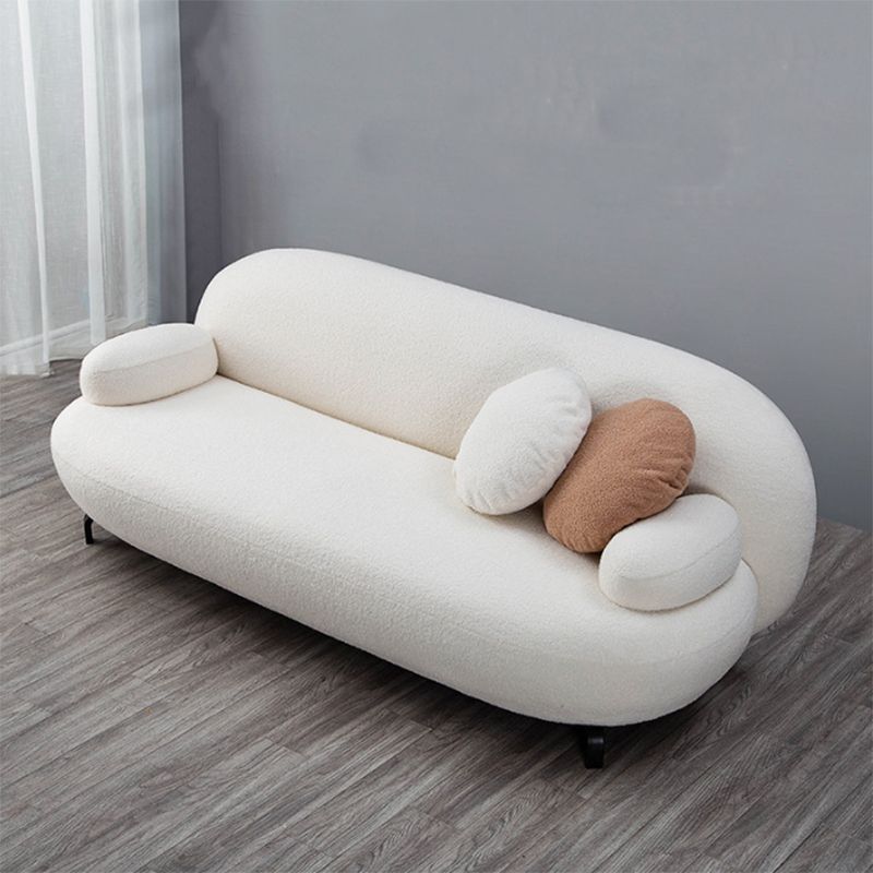 Pillow Top Arm Sofa Contemporary Wool 29.9-Inch High Sofa in White