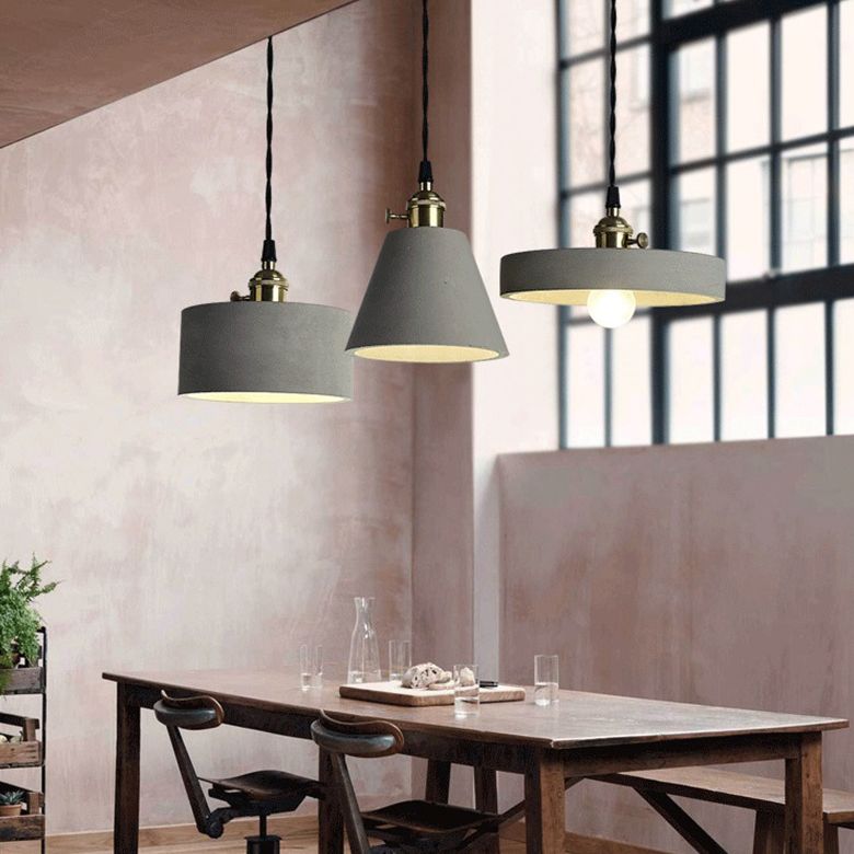 1-licht hanger plafondlampen met schaduw moderne cement hanglamp