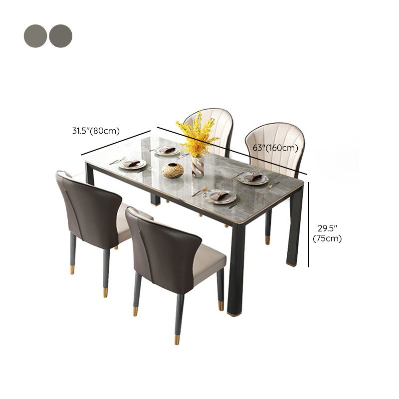 Oak Solid Wood Legs Dining Table Mid-Century Rectangle Dining Table