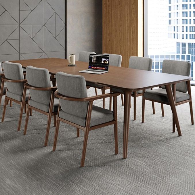 Rectangle Shape Wood Color Dining Table Solid Wood Table Contemporary with 4 Legs