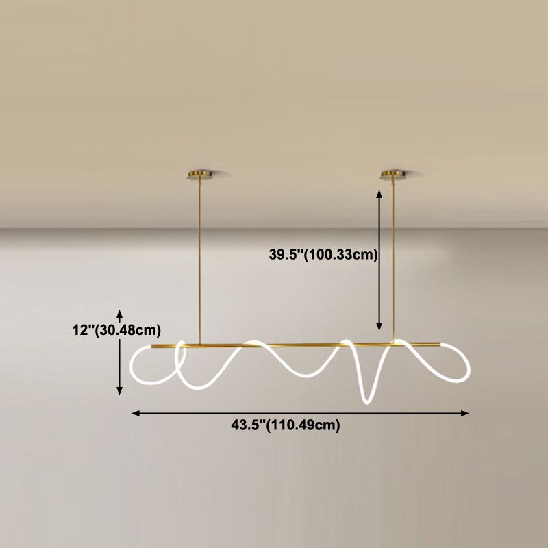 Contemporary Style Linear Hanging Pendant Light Silica Gel 1- Light Pendant Light Fixture