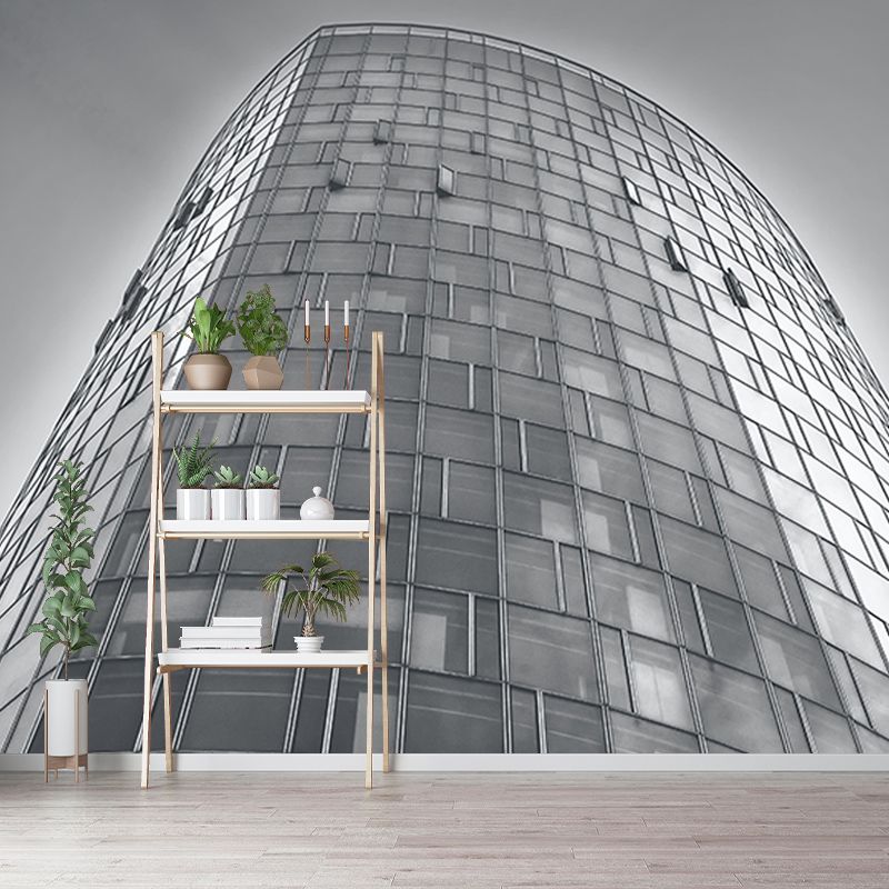 Urbanized Building Mural Wallpaper for Meeting Room, Moisture Resistant