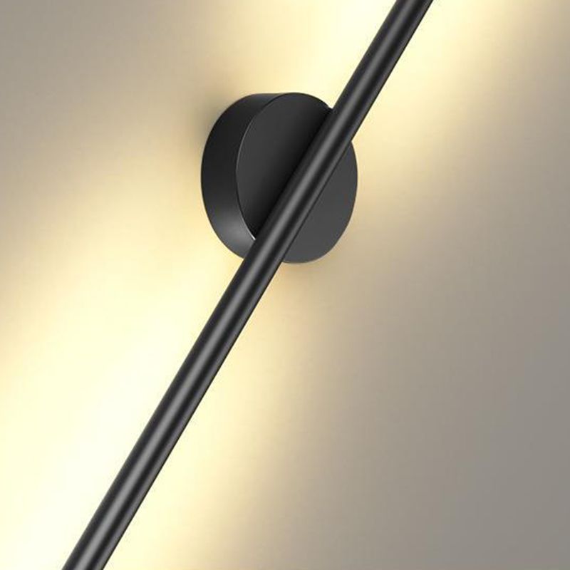 Single Contemporary Black Wall Mounted Sconce LED Linear Wall Light for Bedroom