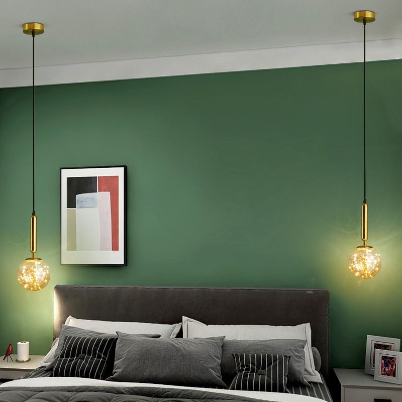 Pendante à LED créative moderne LEMPRE LETURE THRURGED FER LUMIRE À LA CHARGE EN VERRE CARRE