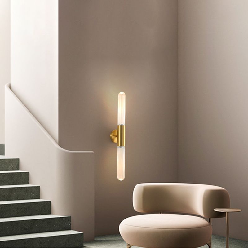 Modern Style Cylinder Vanity Light 2 Lights Metal Vanity Lamp for Shower Room