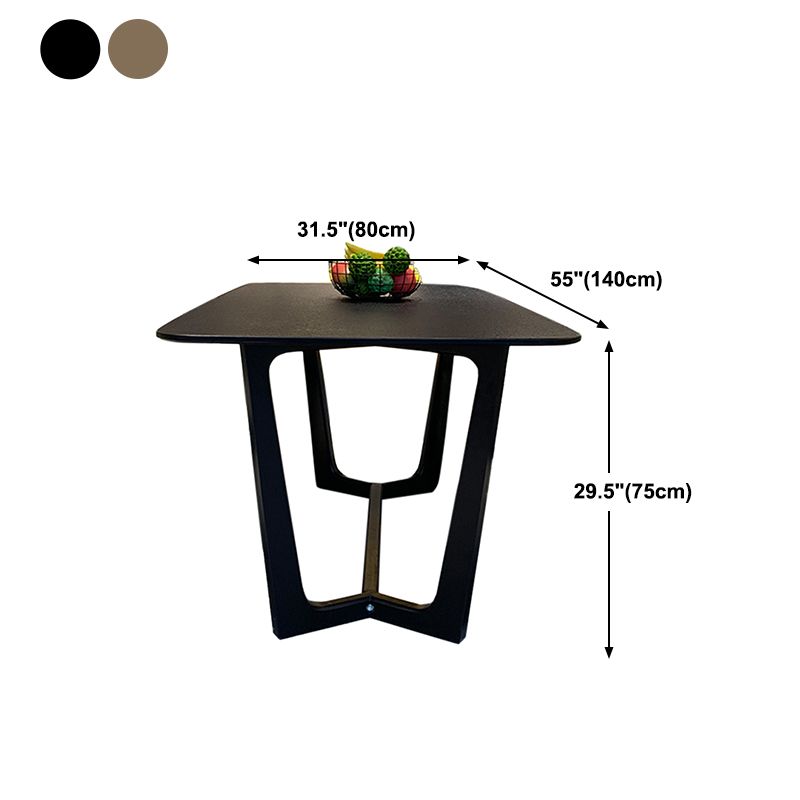 Rectangle Dining Table Sintered Stone Dining Table with Trestle Base