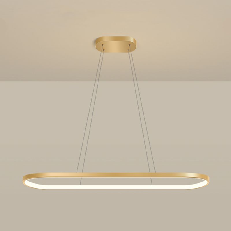 Estilo moderno forma lineal colgante metal luz 1 accesorio de iluminación colgante de luz en oro