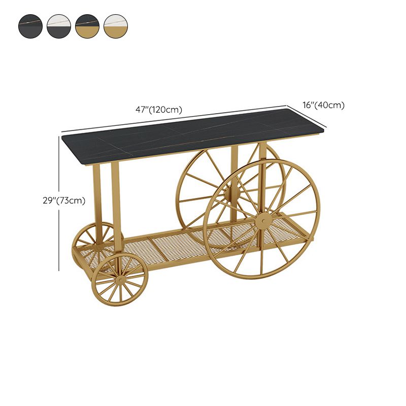 Glam Rectangle Accent Table Antique Finish Console Sofa Table