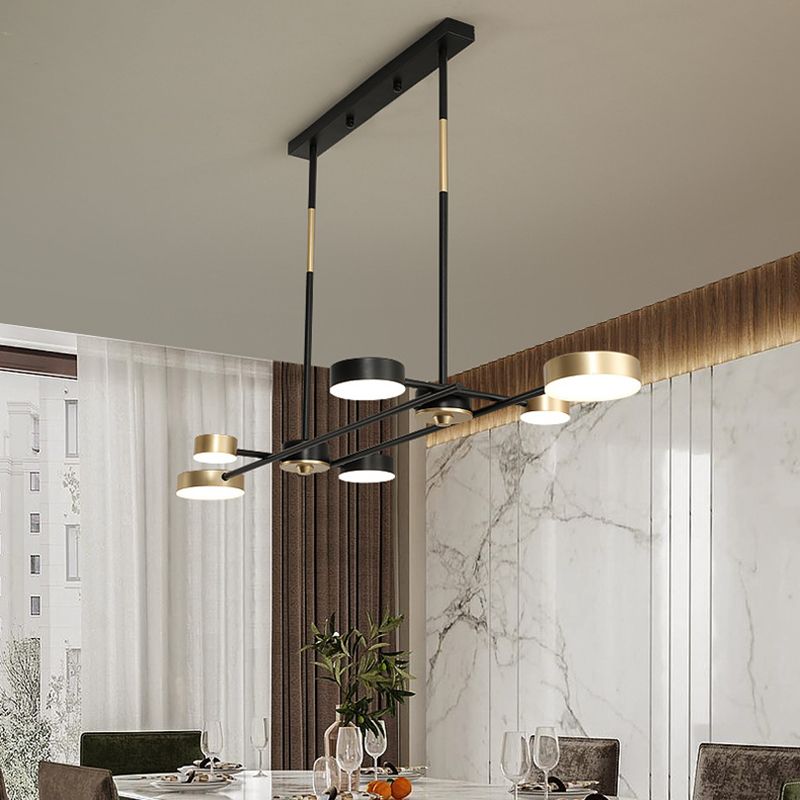 Postmodern LED Island Lamp Round Shape Metal Suspension Light for Dining Room