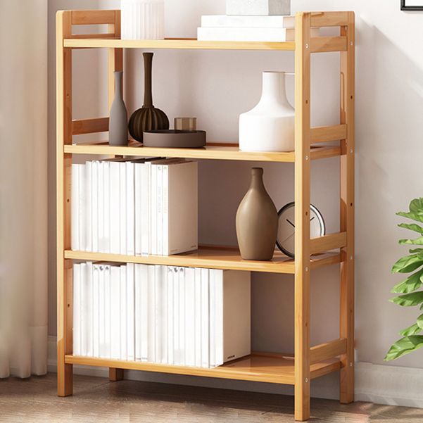 Etagere Bookcase Bamboo Open Back Shelf Bookcase for Study Room