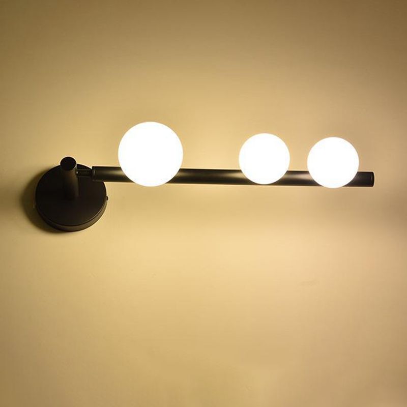 Modern 3-Light Bathroom Vanity Light Shaded Bath Bar in Golden/Black