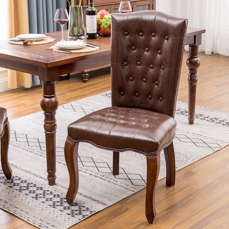 Chaise d'appoint de salle à manger traditionnelle en bois, avec coussin de couleur, chaise Parsons pour la maison