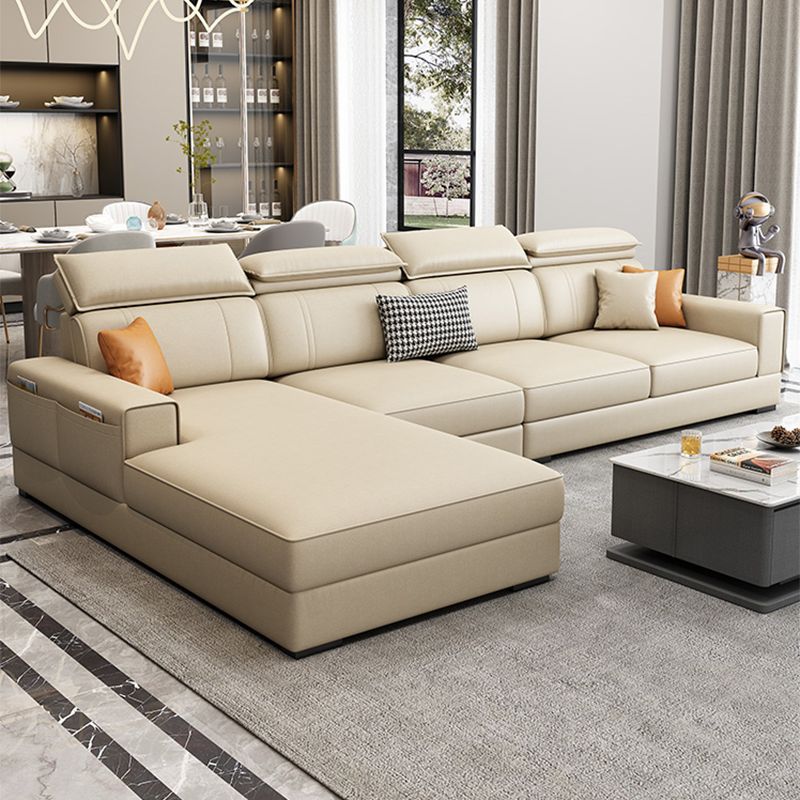 Nordic Cushions Recessed Arm Faux Leather Stationary with Storage Seating