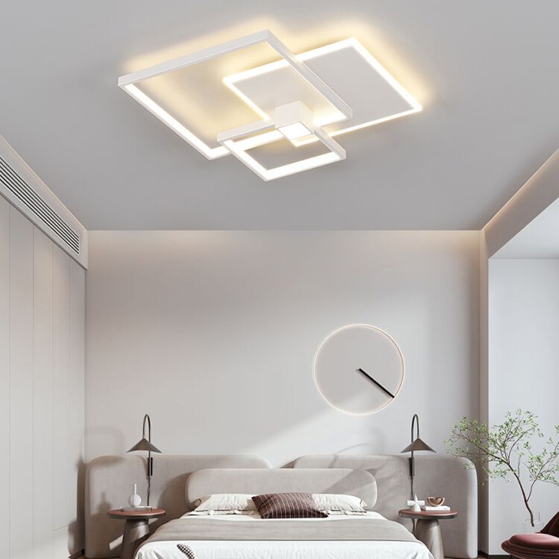 Minimalism Ceiling Light Fixture 4-Light Flush Mount with Metal for Bedroom
